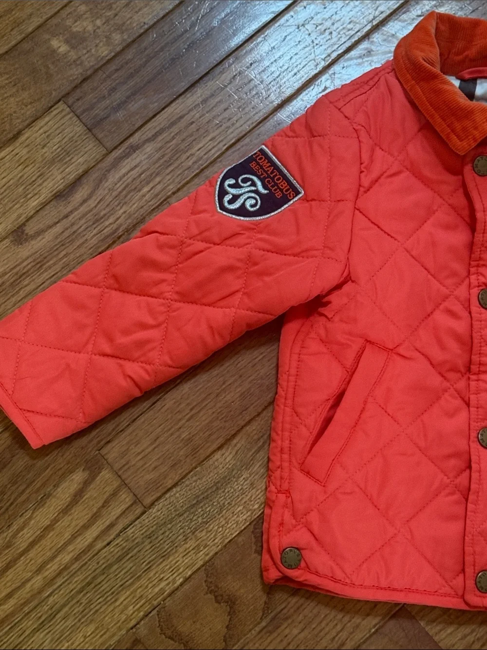 Boys Fall Quilted pumpkin orange boutique jacket size 100/48 EU sizing USA 4 4 T
